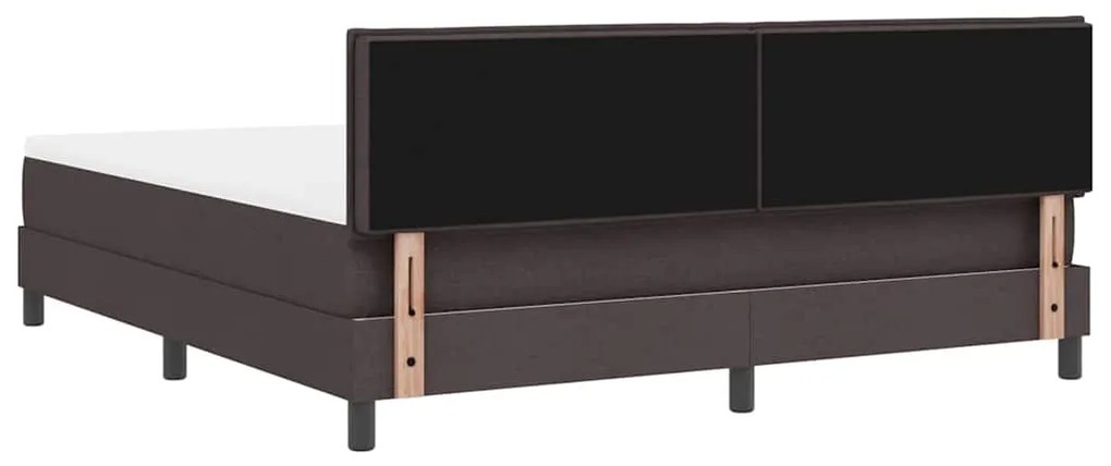 Cama Box com Colchão e LED Castanho Escuro 180x200 cm Tecido