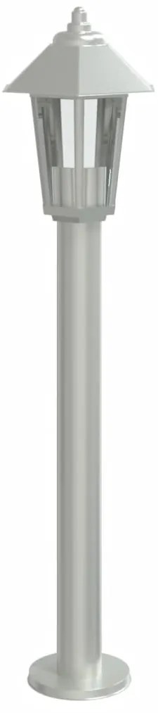Candeeiros de chão para exterior 3 pcs 80 cm aço inox. prateado