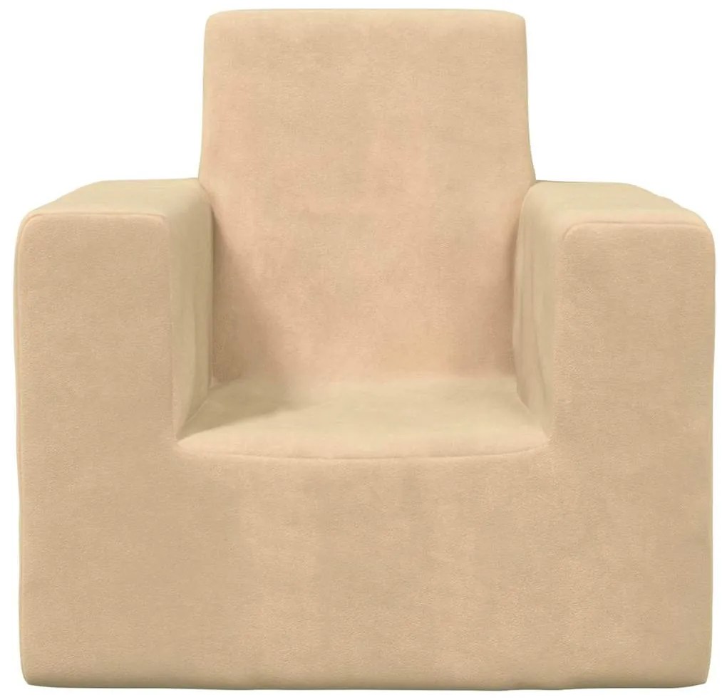 Sofá infantil pelúcia macia cor creme