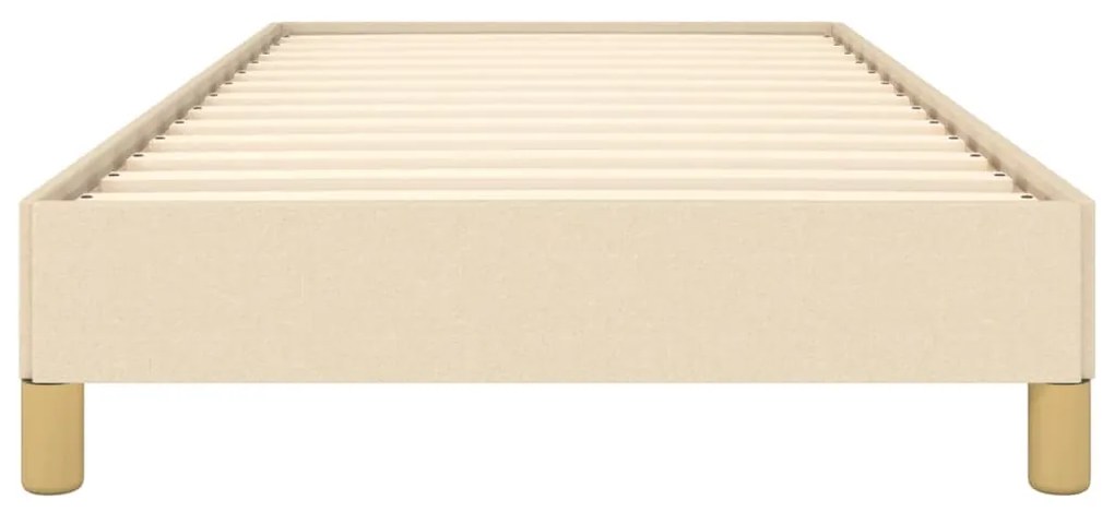 Estrutura de cama sem colchão 100x200 cm tecido cor creme