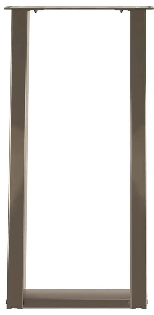 Pés de mesa de console em forma de U, 2 peças, aço natural, 28 x (72-7