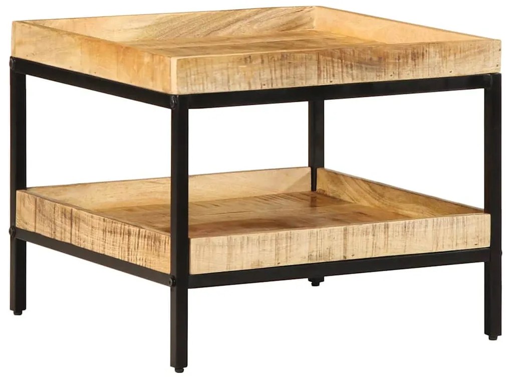 Mesa de Apoio 55x55x45 cm Madeira Sólida de Mangueira Rústica