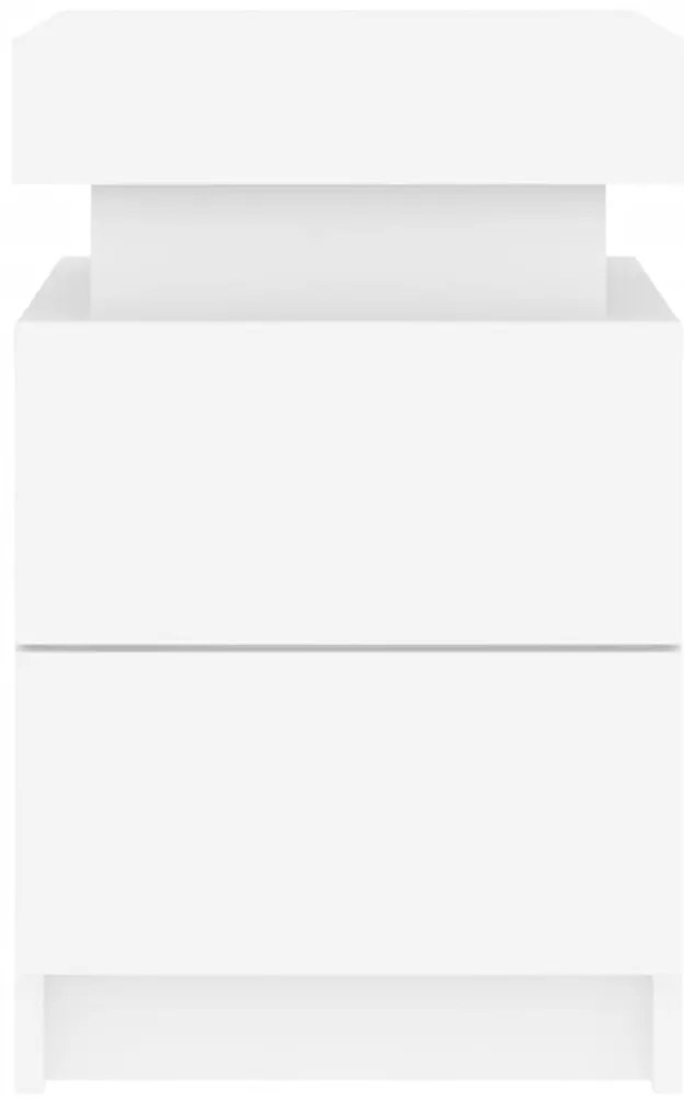 Mesa de cabeceira com luzes LED 35x39x55 cm branco