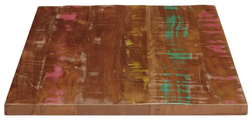 Tampo de mesa retangular 70x50x3,8 cm madeira recuperada maciça