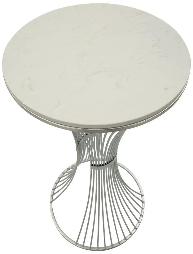 MESA DE APOIO Ø 50X100 CM PRATEADO
