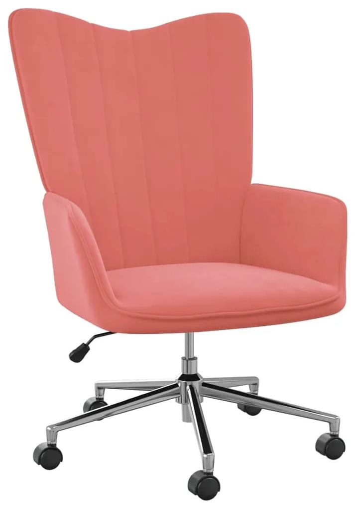 327769 vidaXL Cadeira de descanso veludo rosa