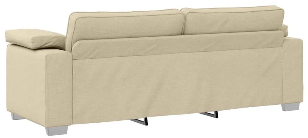 Sofá 3 lugares creme, 178 cm, tecido