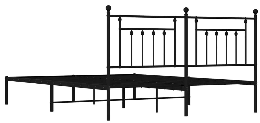 Estrutura de cama com cabeceira 160x200 cm metal preto