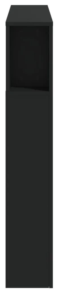 Cabeceira cama c/ LEDs 120x18,5x103,5 cm deriv. madeira preto