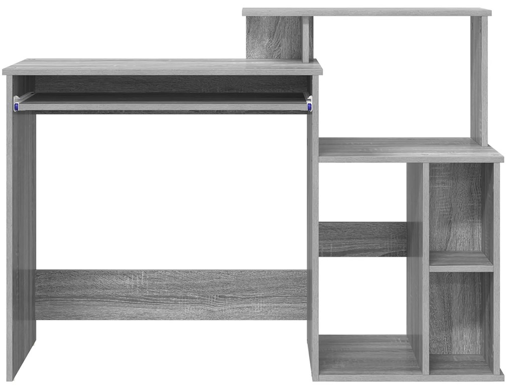 Mesa com Armazenamento Cinza Sonoma 120,5x44x88,5 cm Madeira Estrutura