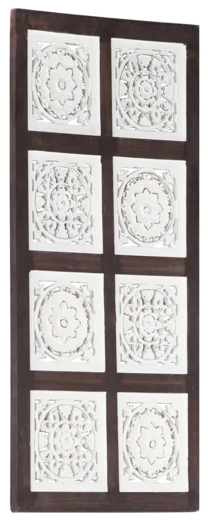 321655 vidaXL Painel parede esculpido à mão MDF 40x80x1,5 cm castanho/branco