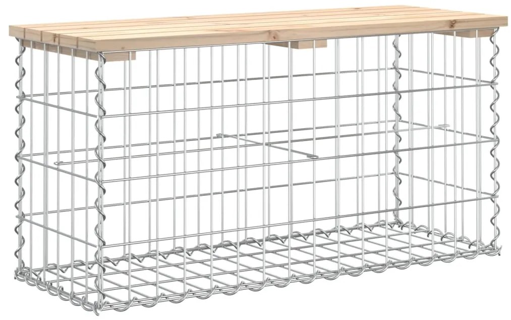 Banco de jardim c/ design gabião 83x31,5x42 cm pinho maciço