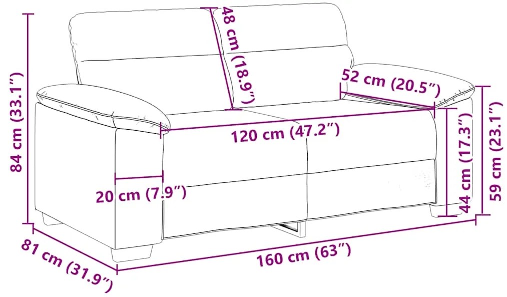 Sofá de 2 lugares 120 cm tecido verde-escuro