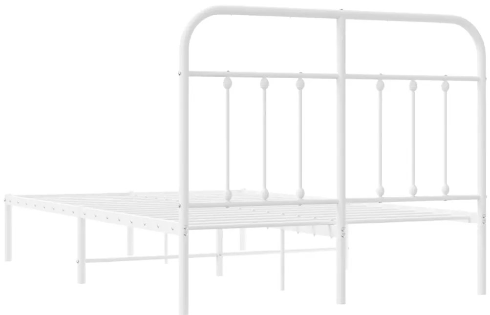 Estrutura de cama com cabeceira 120x200 cm metal branco