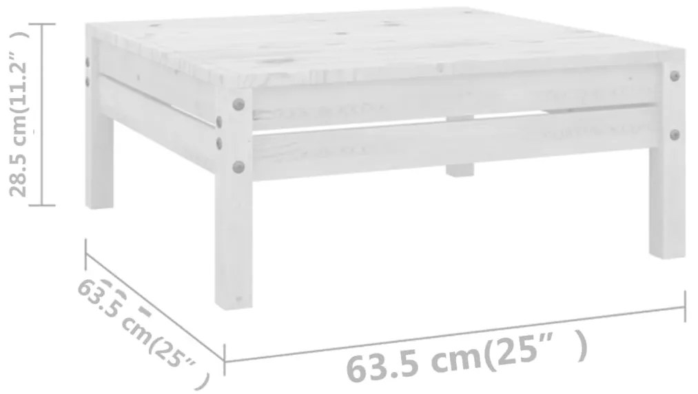 12 pcs conjunto lounge de jardim pinho maciço branco