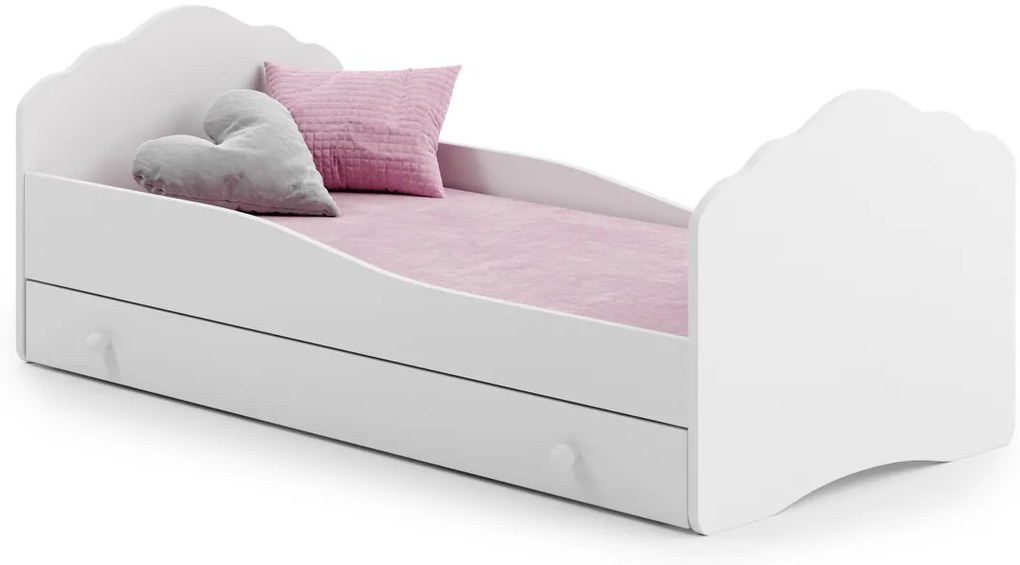 Cama infantil Fala 160x80 com gaveta branca - colchão e estrado incluído