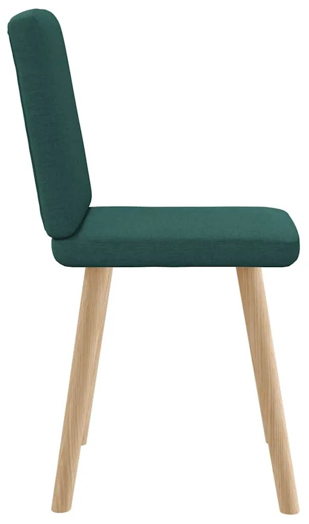 Cadeiras de jantar 2 pcs tecido verde-escuro