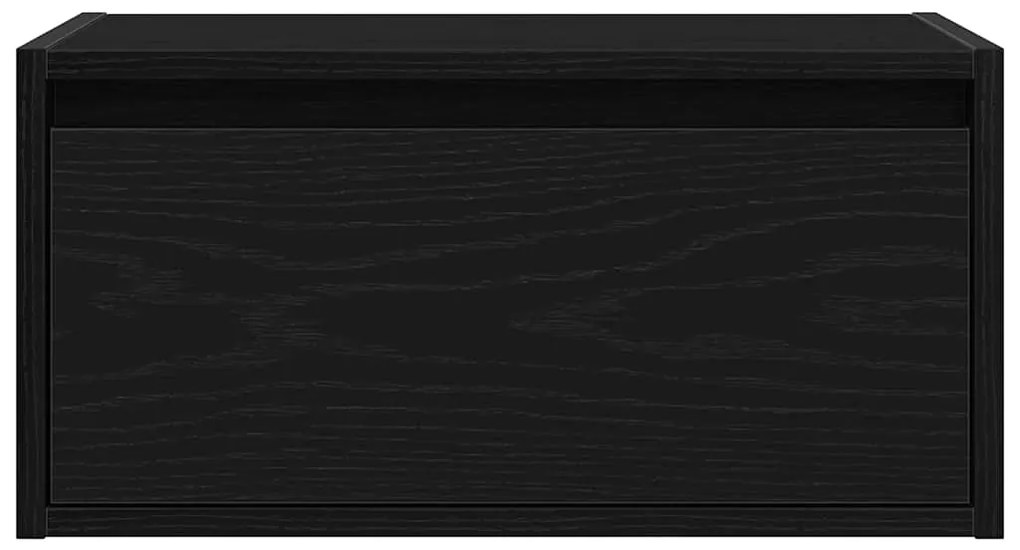 Mesa de cabeceira de parede com luzes LED carvalho preto