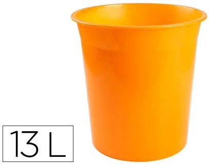 Cesto Plástico Q-Connect Laranja Translúcido 13 Litros