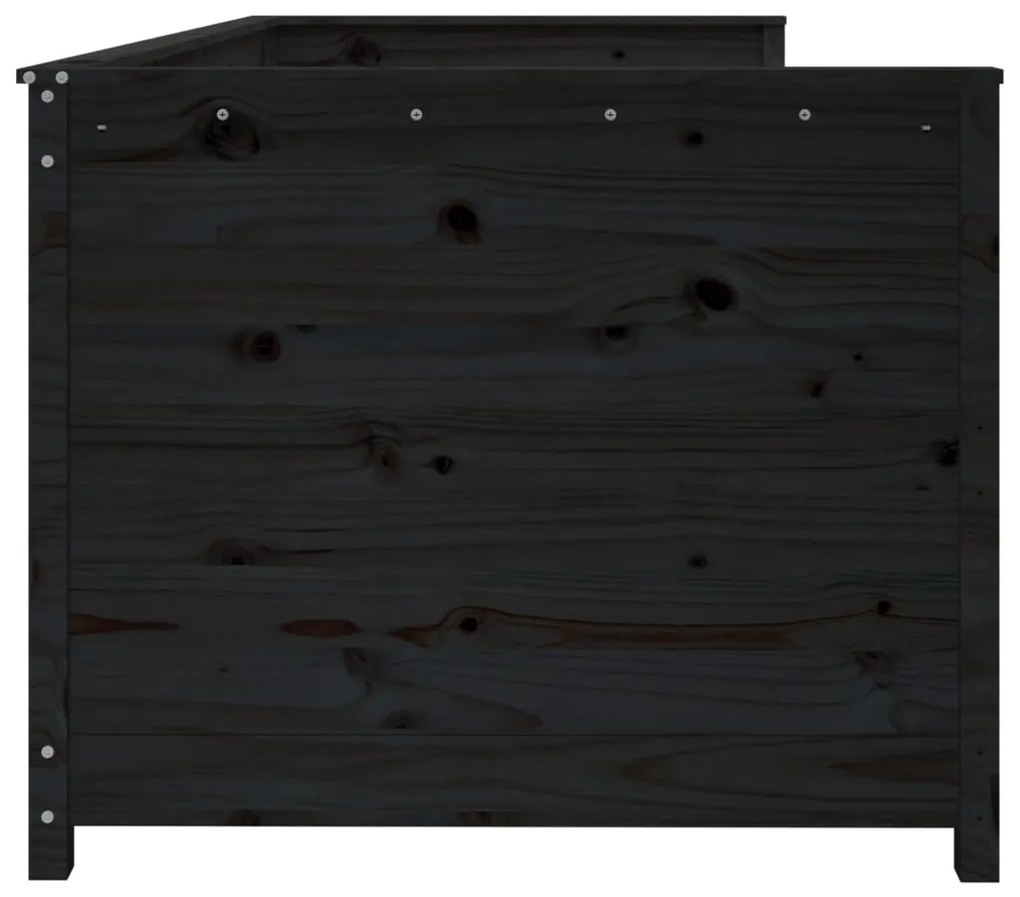 Sofá-cama 90 x 200 cm madeira de pinho maciça preto