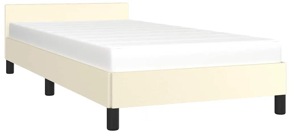 Estrutura cama c/ cabeceira sem colchão 100x200 cm creme