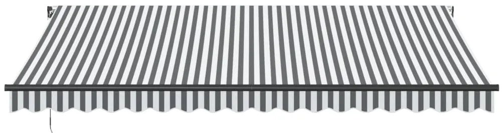 Toldo retrátil manual 450x350 cm antracite e branco