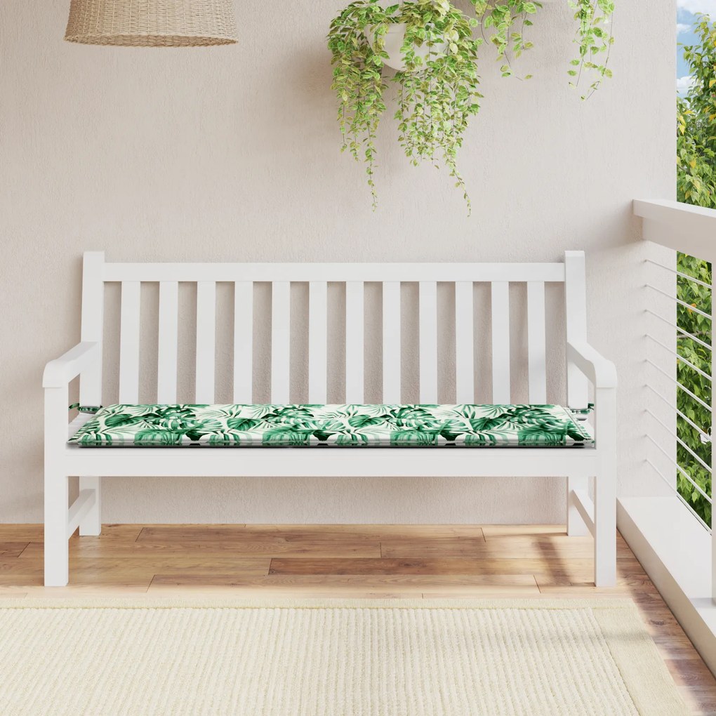 vidaXL Almofada para Jardim Padrão de Folhas 200x50x4 cm Tecido Oxford
