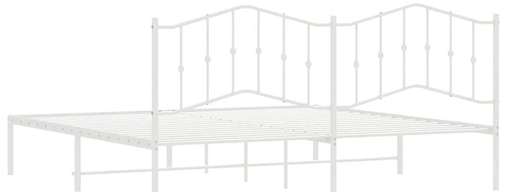 Estrutura de cama com cabeceira 193x203 cm metal branco