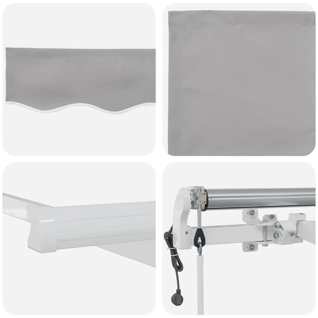 Toldo Retrátil Automático vidaXL Cinza Claro 600x300 cm