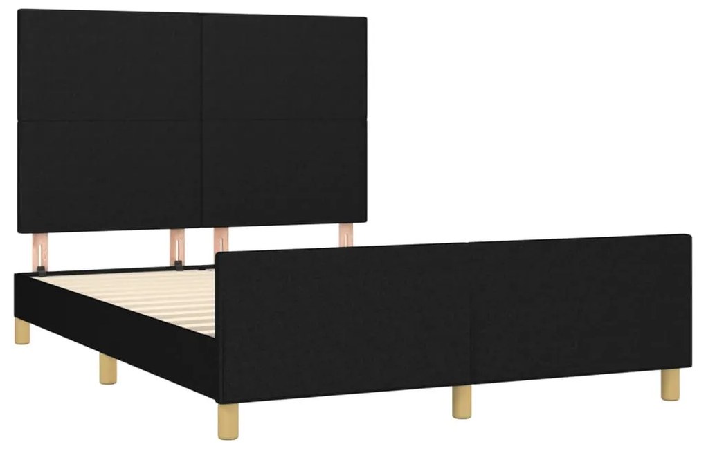 Estrutura de cama sem colchão 140x200 cm tecido preto