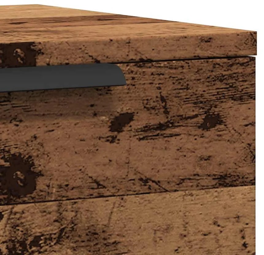 Mesas de cabeceira de parede 2 pcs 34x30x20cm cor madeira velha