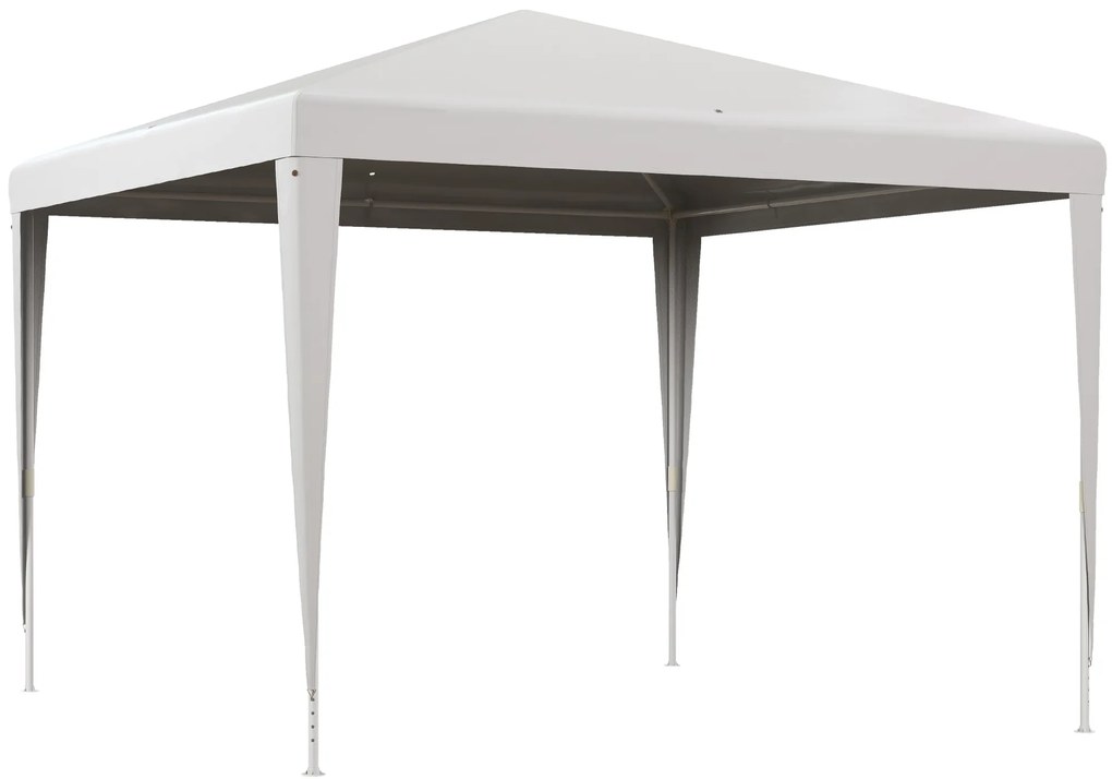 Outsunny Tenda de Jardim Desmontável Tenda para Exteriores com 4 Orifícios de Drenagem e Tubo de Aço 293x293x252 cm Branco | AOSOM Portugal
