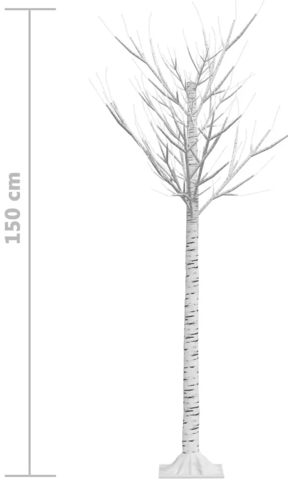 Árvore de Natal 140 LEDs salgueiro int./ext. 1,5m branco quente
