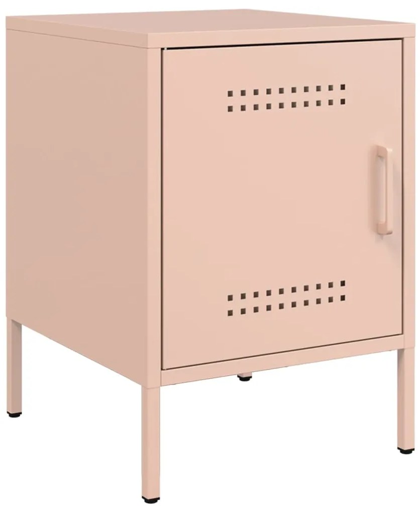 Mesas de cabeceira 2 pcs 36x39x50,5 cm aço rosa