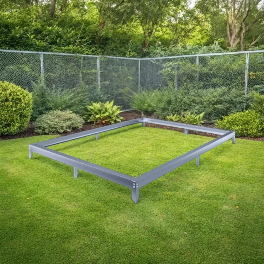Fundação em aço galvanizado para estufa 250 x 190 x 12 cm Prateado