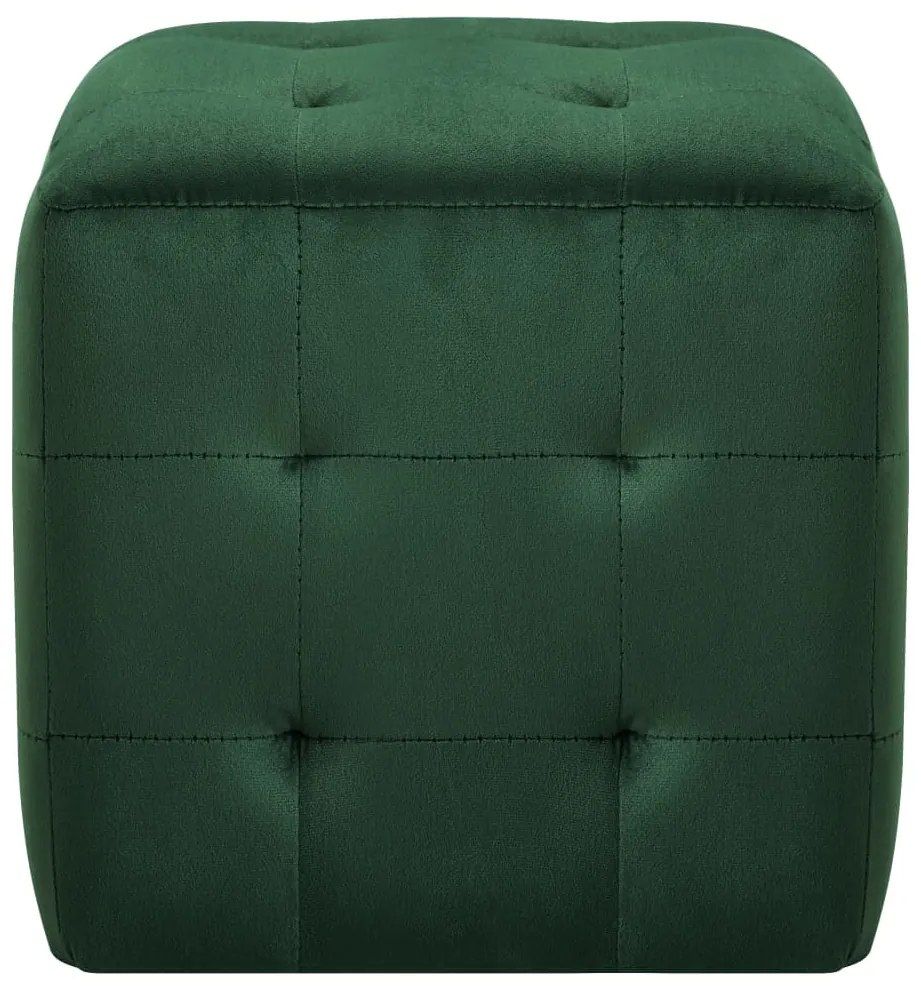 Pufe 2 pcs 30x30x30 cm veludo verde