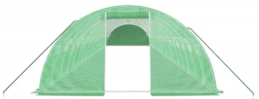 Estufa com estrutura de aço 80 m² 20x4x2 m verde