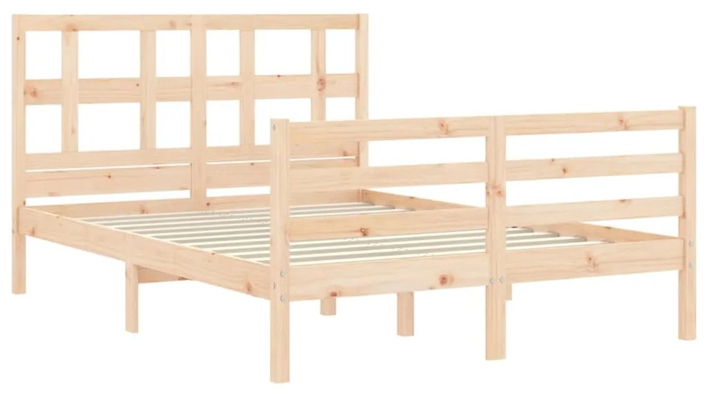 Estrutura de cama com cabeceira 120x200 cmmadeira maciça