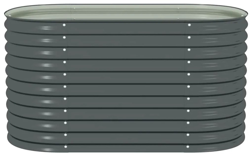 Canteiro elevado de jardim aço galvanizado 160x80x81cm cinzento
