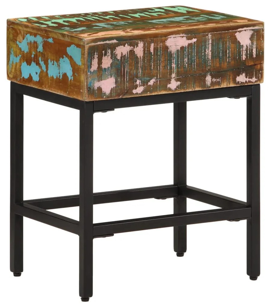 Mesa de apoio 40x30x51 cm madeira recuperada maciça
