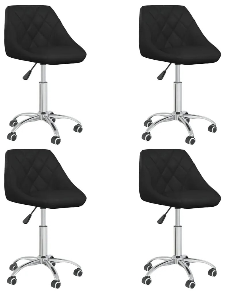 vidaXL Cadeiras de jantar giratórias 4 pcs couro artificial preto