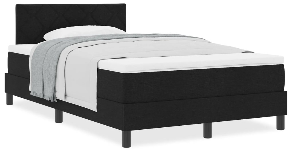 Cama Box com Colchão Preto 120x200 cm Tecido