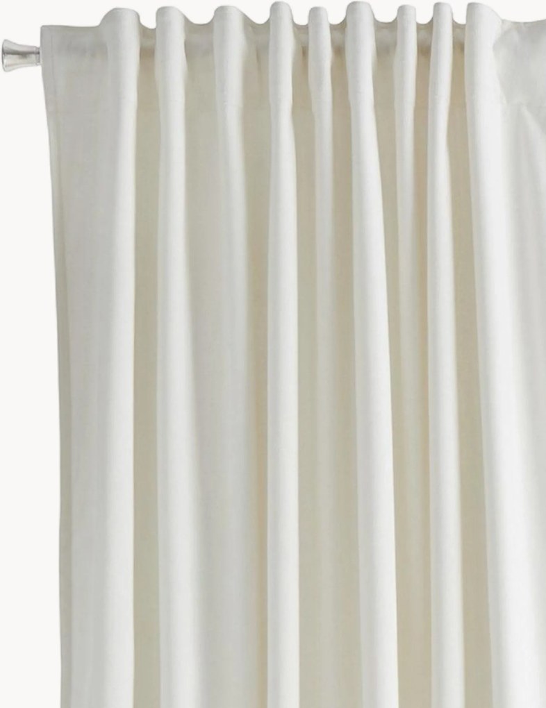 Cortinas escurecedoras multi-banda em veludo Nora, conjunto de 2, L 140 cm