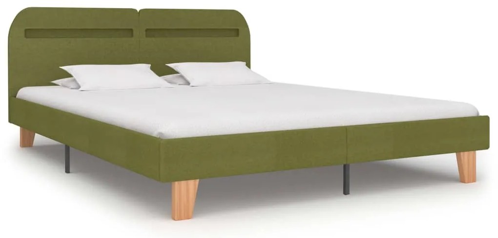 Estrutura de cama com LED em tecido 180x200 cm verde