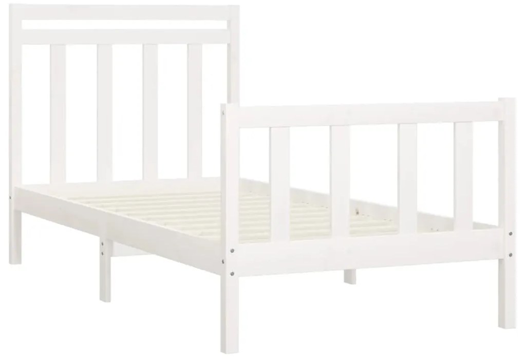 Estrutura de cama 100x200 cm pinho maciço branco