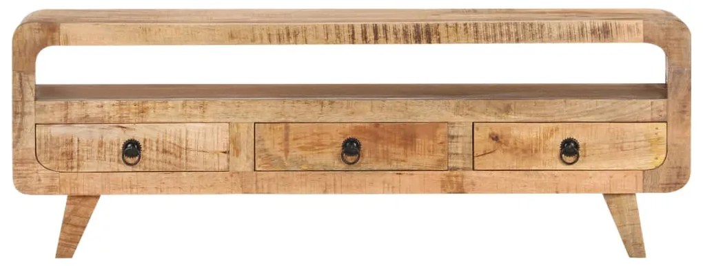Móvel de TV 117x30x41 cm madeira de mangueira áspera maciça