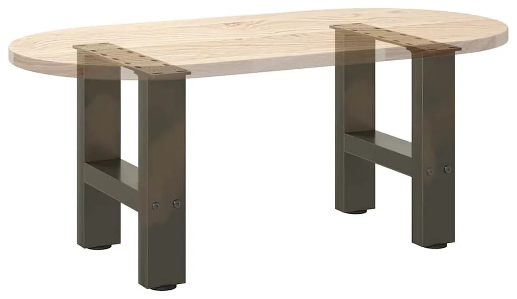 Pés para mesa de centro em aço natural, 2 peças, 30x(30-31) cm, aço