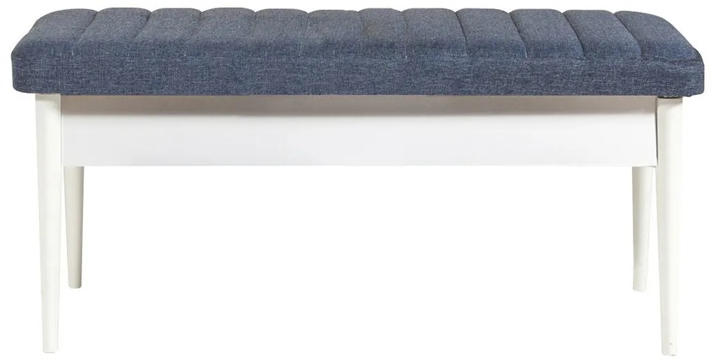 Conjunto de Mesa de Jantar Extensível e Cadeiras Vina – Branco e Azul