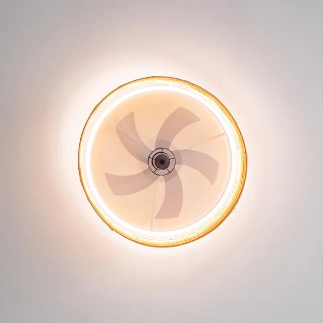 Ventoinha de teto EnergySilence LampAero 600 Natur Design de design com motor DC, com uma potência de 20 W