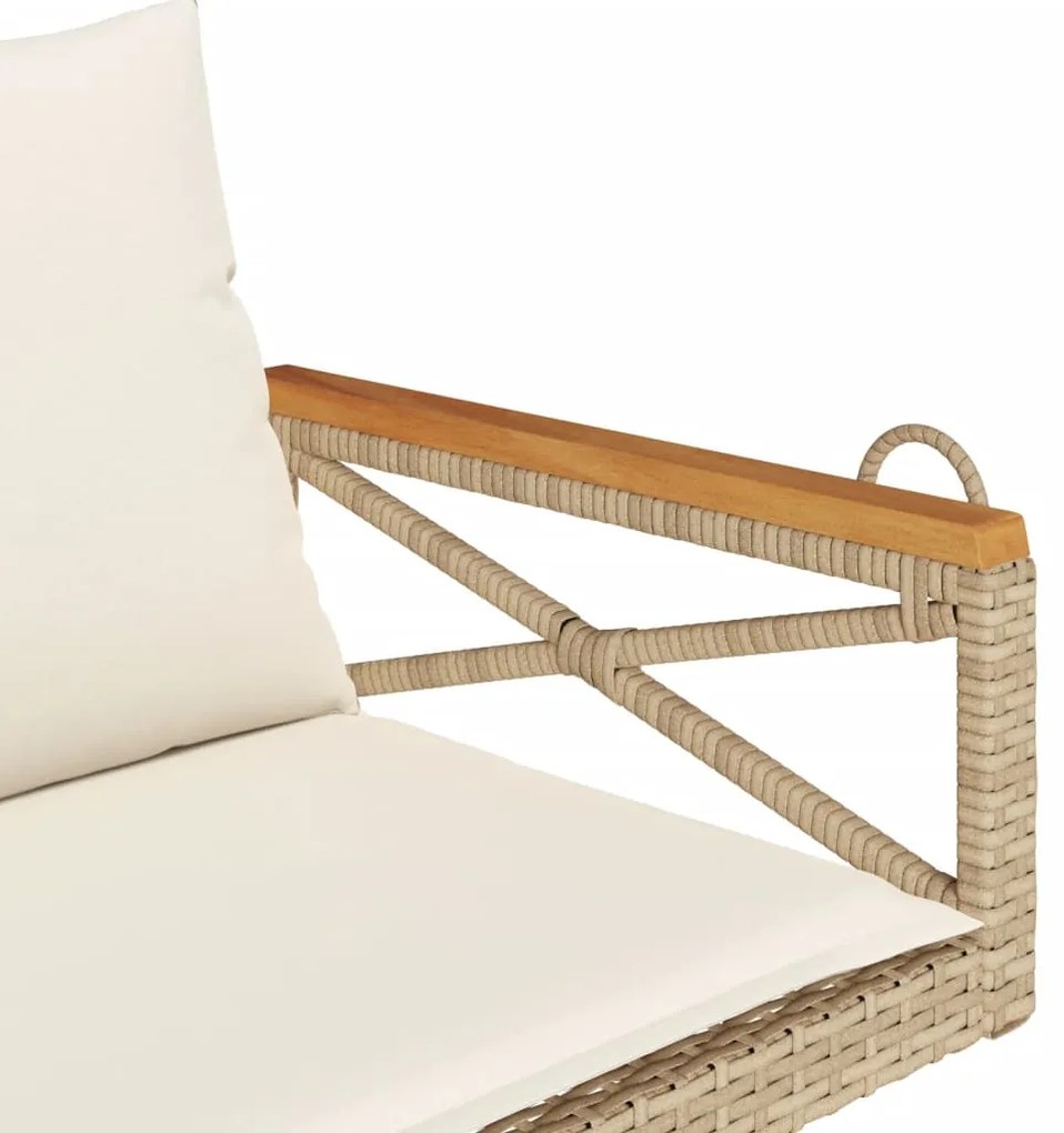 Banco baloiço com almofadões 109x62x40 cm vime PE bege